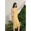 【潘思帕国王】大鹿藻立裁垂皱腰间系带柠檬黄真丝裹身连衣裙/0000703F 商品缩略图2