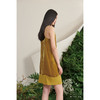 【朱莉塔】古铜黄真丝丝绒不规则拼接领口吊带连衣裙/0000690A 商品缩略图2