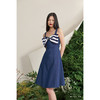【木星冲浪手】蓝白条造型蝴蝶结吊带A字牛仔连衣裙/0000685 商品缩略图2