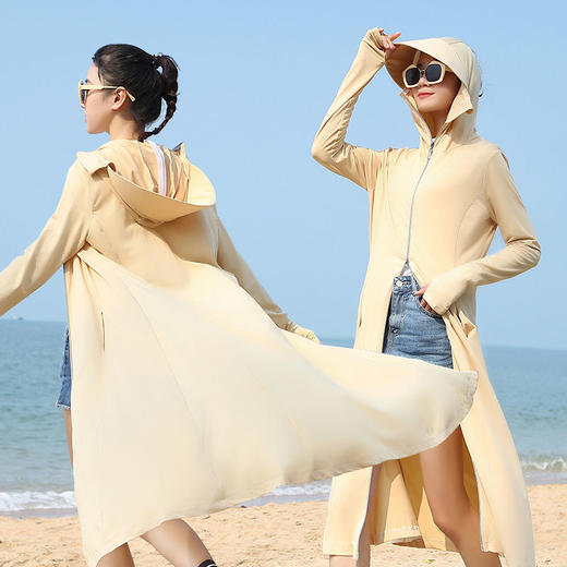 韩版长款防晒衣 冰丝薄款防紫外线防晒服 商品图0