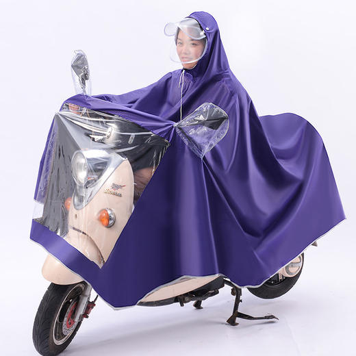 雨衣女电动车雨披电瓶车双人加大单人加厚双帽檐防雨成人男女新款 商品图4