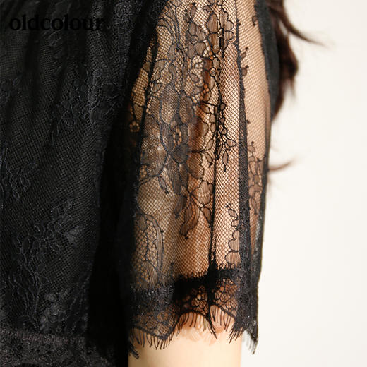 ldcolour欧珂蕾丝拼接直筒连衣裙女中长款夏季M22101220 商品图2