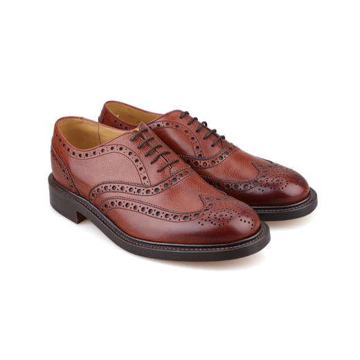断码特价45码——英国原产翼型雕花布洛克男士牛津正装鞋Harrold 哈罗德--红棕色 商品图6