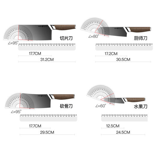 康巴赫旗舰店菜刀家用刀具厨师专用不锈钢水果刀锋利厨师刀 商品图3