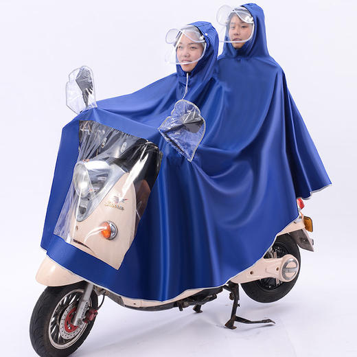 雨衣女电动车雨披电瓶车双人加大单人加厚双帽檐防雨成人男女新款 商品图5
