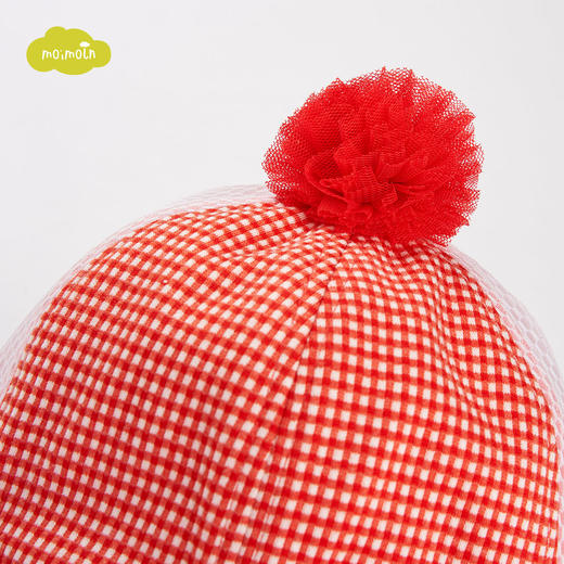 moimoln小云朵童装夏季新款女宝帽子可爱鸭舌帽格纹儿童圆顶帽LPM1IACA04 商品图1