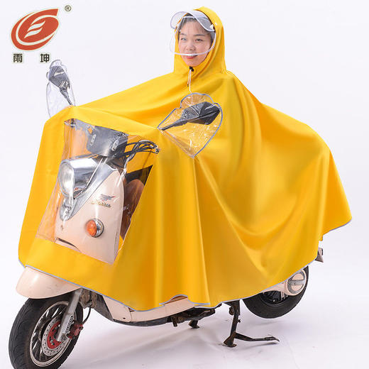 雨衣女电动车雨披电瓶车双人加大单人加厚双帽檐防雨成人男女新款 商品图0