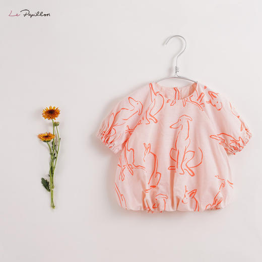 【打折】【马克珍妮 芦芙】夏装女童小动物棉麻小衫 儿童衬衣212193 商品图0