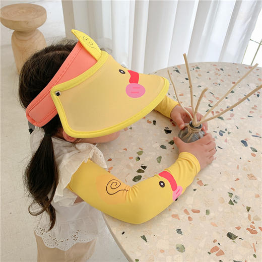 【超可爱儿童防晒帽套装】超萌卡通防晒太阳帽冰袖套装，空顶防紫外线帽子，宝宝再也不怕晒，网红爆款，时尚百搭～夏日器 商品图4