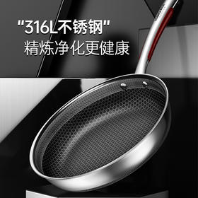 康巴赫旗舰店官方旗舰不锈钢煎锅防粘平底锅牛排双面煎蛋锅