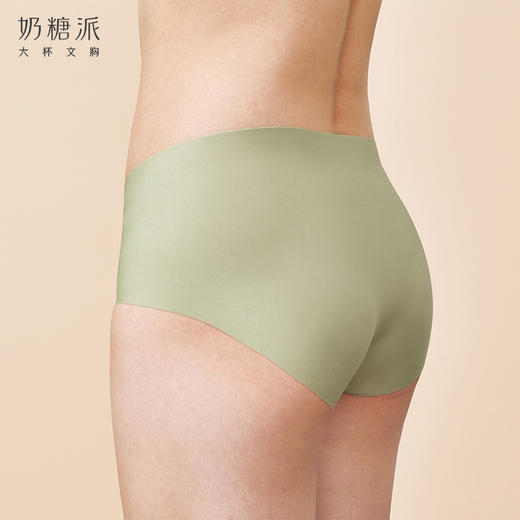奶糖派纯棉里裆透气无痕内裤女生中腰薄款全棉裆三角裤不夹臀短裤 商品图4