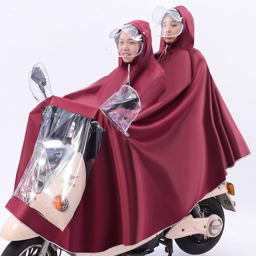 雨衣女电动车雨披电瓶车双人加大单人加厚双帽檐防雨成人男女新款 商品图7