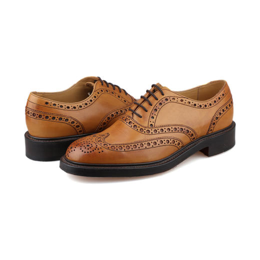 限时特价——英国原产翼型雕花布洛克男士牛津正装鞋Harrold 哈罗德-黄褐色 商品图7