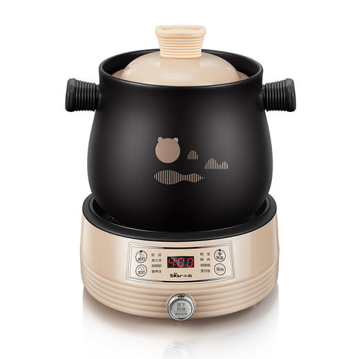 【小程序】小熊电砂锅煲汤锅电炖锅电炖盅养生锅 炖汤锅 煮粥锅 焖锅 分体式陶瓷双锅2L+4L DSG-B40J3 商品图6