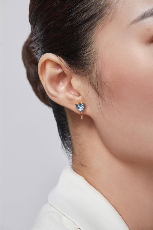 Pearl moments 天空蓝托帕石耳夹 商品图1