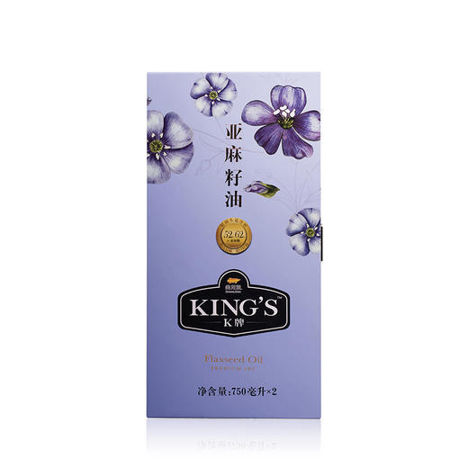 【疫情管控地区停发】金龙鱼King's 亚麻籽油（简装礼盒）750ML*2瓶 商品图1