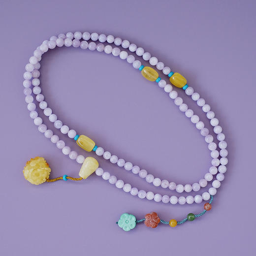 粉紫色锂辉石真宝石多圈搭配巧思手链手串珠串女 商品图1