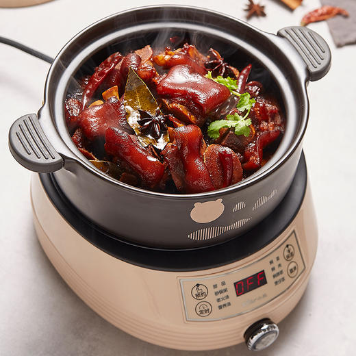 【小程序】小熊电砂锅煲汤锅电炖锅电炖盅养生锅 炖汤锅 煮粥锅 焖锅 分体式陶瓷双锅2L+4L DSG-B40J3 商品图4