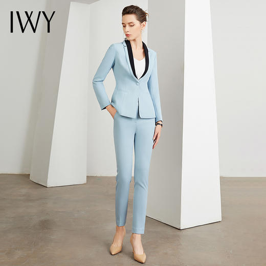 IWY/淡蓝色长袖西装长裤套装CP711 商品图2