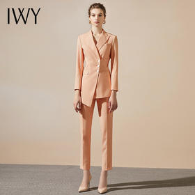 IWY/香槟粉西服套装女正装气质款复古工装洋气端庄高定白领时尚ol203132C1+P1