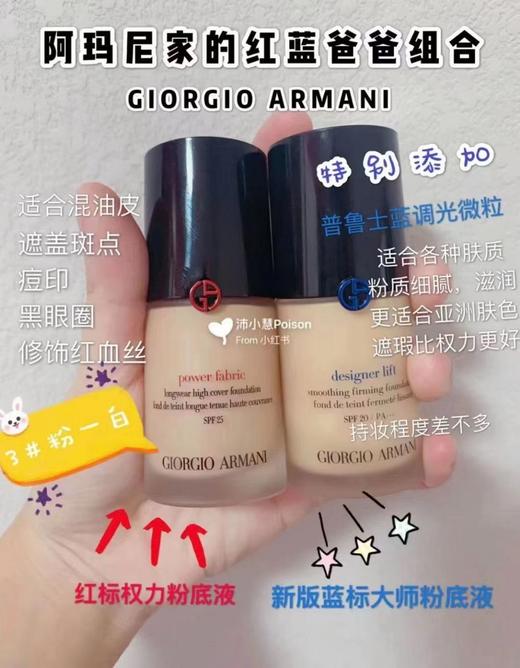 armani/阿玛尼权利/权力/大师蓝标设计师造型粉底液 保湿持久遮瑕2号