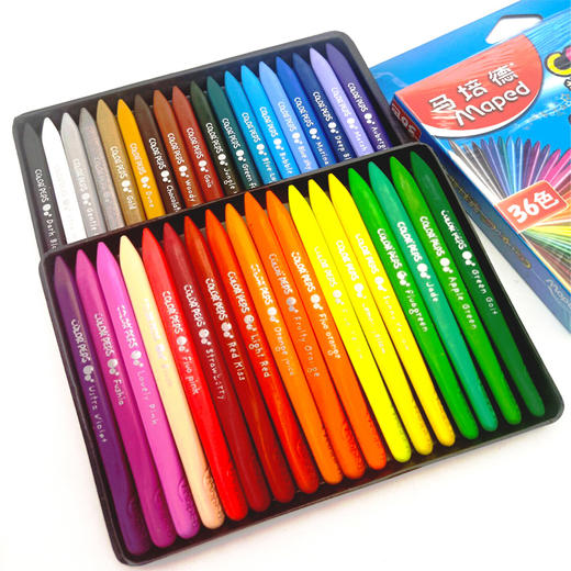 法国maped马培德24色塑料蜡笔儿童画画笔宝宝腊笔不脏手可水洗 商品图1