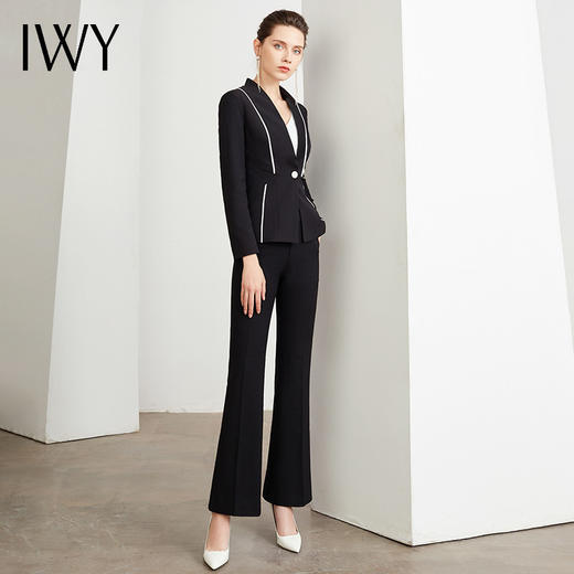 IWY/黑色商务西装套装女英伦风时尚修身气质女神职业职场通勤正装	CP16-B 商品图4