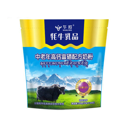 牦牛乳中老年高钙富硒配方奶粉350g 商品图0