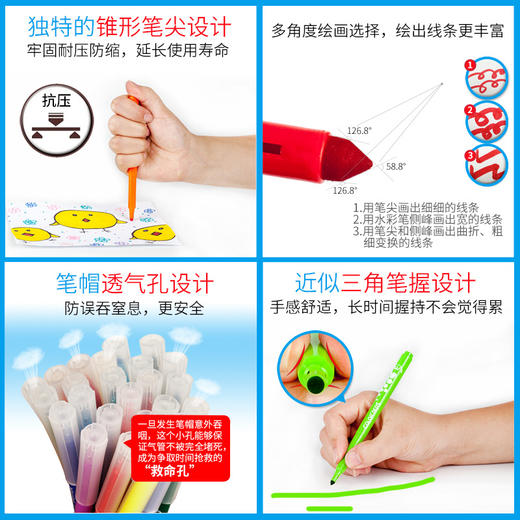 法国maped马培德24色水彩笔儿童安全无毒可水洗小学生幼儿园宝宝画画工具 商品图3