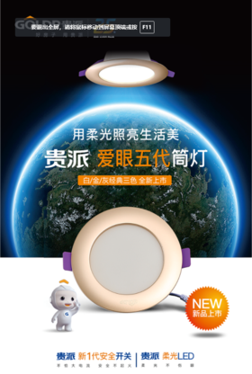 贵派 筒灯 爱眼五代ZTDA2505-SS05SJ 2.5寸 5W 金