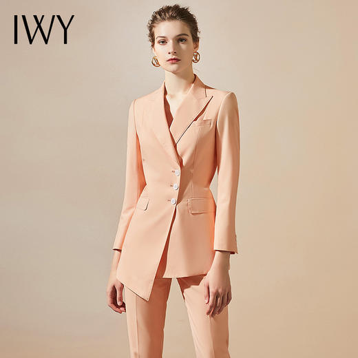 IWY/香槟粉西服套装女正装气质款复古工装洋气端庄高定白领时尚ol203132C1+P1 商品图2