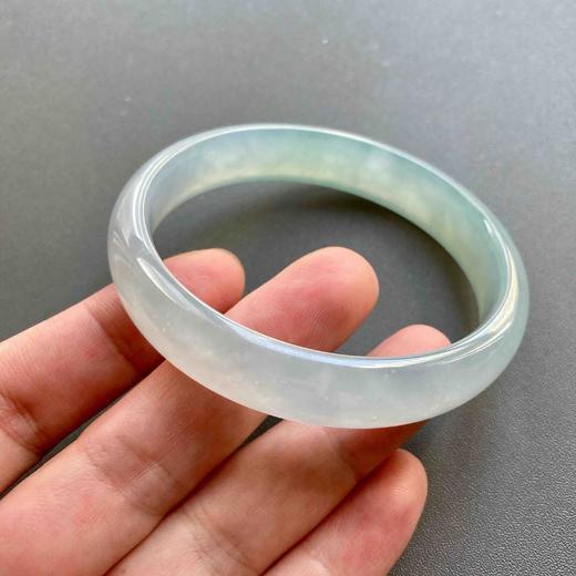 冰种淡晴水飘花翡翠手镯58 商品图6