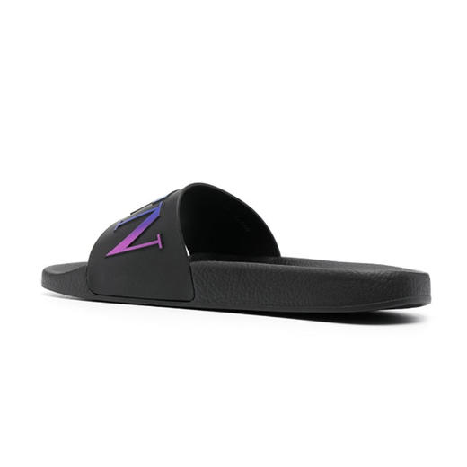 VALENTINO 华伦天奴 男士拖鞋 黑色 彩色字母 VY2S0873CXP AZ8 商品图2