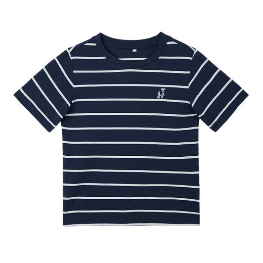 【纯棉条纹T】童装条纹短袖T恤男童2021夏新款圆领薄款打底上衣 商品图7