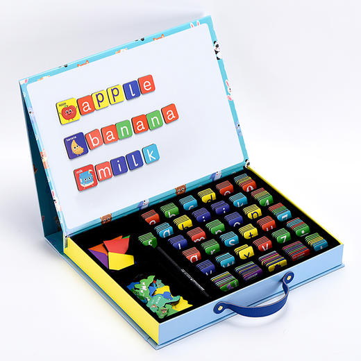 【英语数学启蒙，智能磁力拼图】Elfinbook儿童英文单词闯关配套APP故事翻译数字磁力贴小学生幼儿园宝宝男女孩颜色图形认知锻炼手眼协调语言能力思维训练卡片地图七巧板益智早教启蒙玩具 商品图4