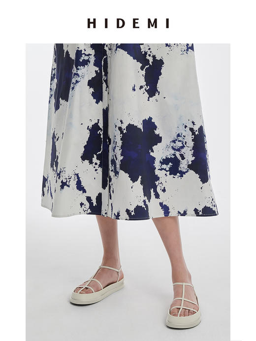 HIDEMI 系带设计感小羊皮厚底凉鞋 黑色/白色/鹅黄色/云雾紫 商品图9