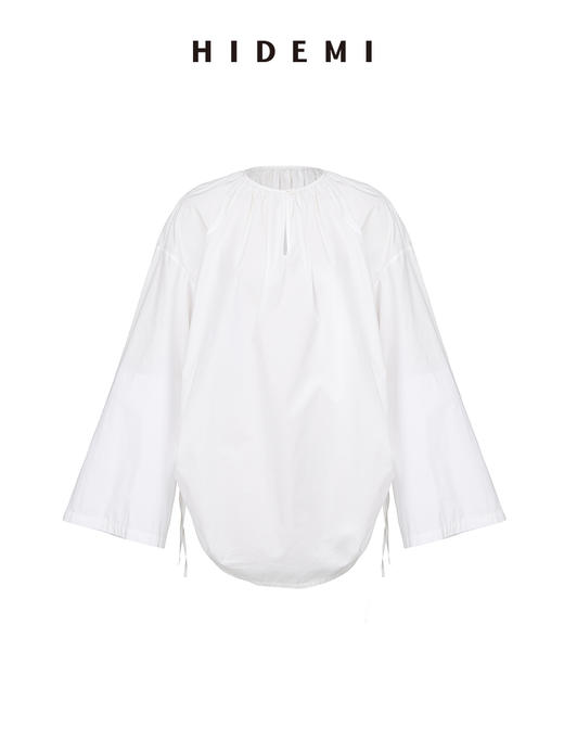 HIDEMI 简约褶皱抽绳设计感衬衫 商品图4