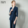 IWY/藏青色职业套装女设计感七分袖时尚气质定制西装时髦主管高档C10388+P10345 商品缩略图1
