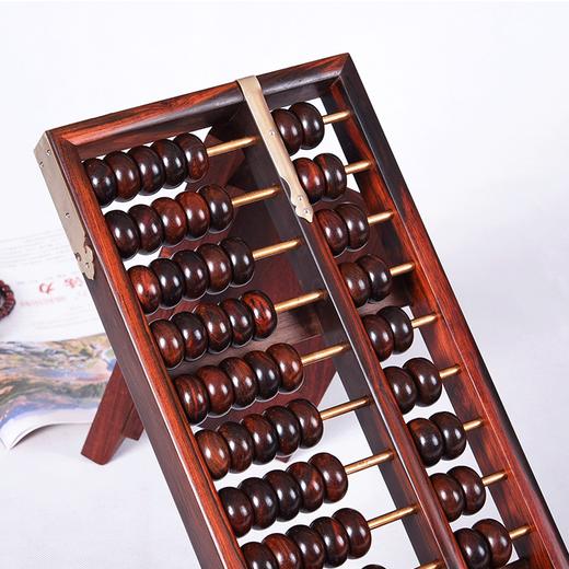 大红酸枝老式送礼算盘红木摆件19档长款 商品图3