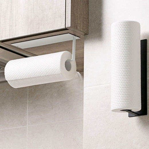创意壁挂纸巾架 免打孔浴室厨房置物架用纸架纸巾卷纸筒居家日用 商品图2