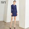 IWY/藏青气质时尚职业西装连衣裙女长袖双排扣修身显瘦通勤上班工作服Q902-N 商品缩略图4