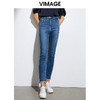 VIMAGE纬漫纪品牌女装百搭显瘦修身弹力小脚牛仔裤VA2105105 商品缩略图4