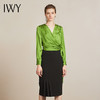 IWY/ 绿色衬衫黑色半裙套装气质百搭衬衣203104B1+193078S2 商品缩略图0