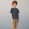 【纯棉条纹T】童装条纹短袖T恤男童2021夏新款圆领薄款打底上衣 商品缩略图3