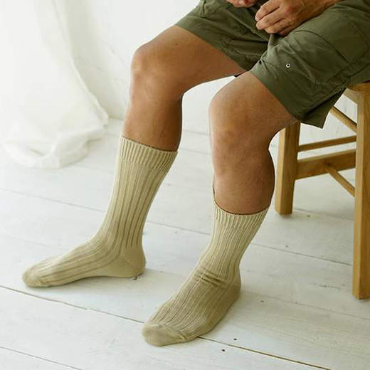 NISHIGUCHI Ribbed Socks日本70年制袜品牌埃及棉螺纹男女袜 商品图0