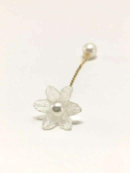 北京仓｜Simmon-FLOWER & CHAIN-百合花 耳环（单只 多种戴法）［日本设计师］ 商品图0