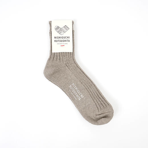 NISHIGUCHI Socks 日本70年制袜品牌 NK亚麻螺纹男女袜 短袜 商品图4