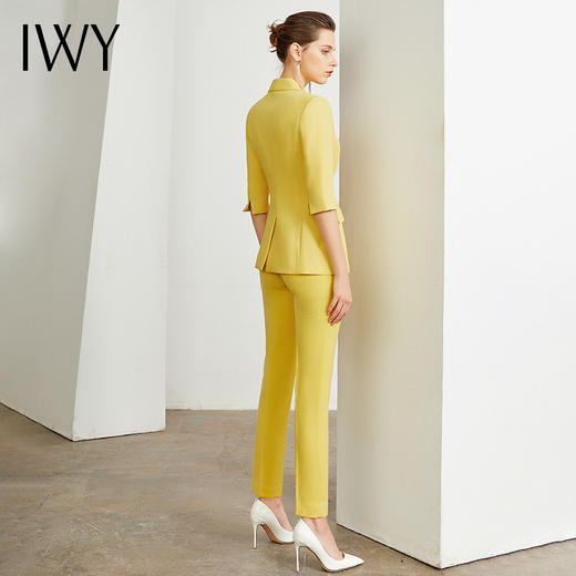 IWY/高端黄色西服西装套女时尚修身气质女神范职业主管通勤正装工作服	C10226-Y+P10226-Y 商品图3