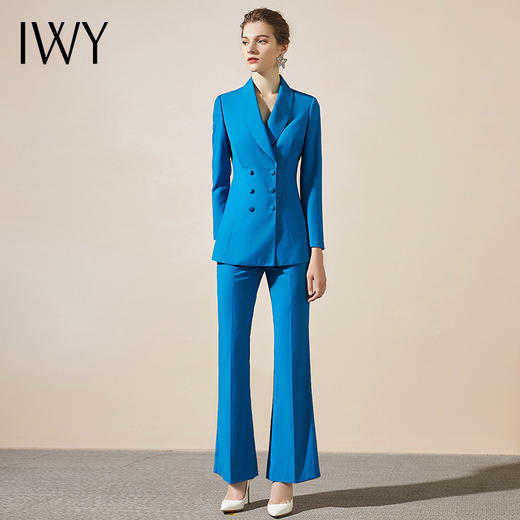 IWY/春秋时尚总裁蓝色西装套装气质洋气青果领商务正装203133C1+203133P3 商品图4