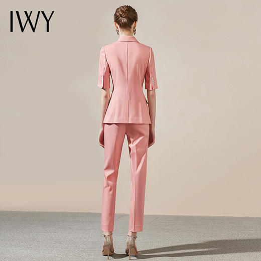 IWY/直播福利款 新品粉色短袖西装裤子套装212012C1+P1 商品图3